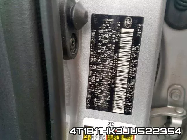 4T1B11HK3JU522354 фото 2