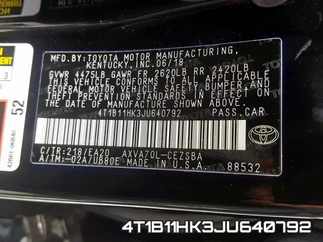 4T1B11HK3JU640792 фото 2