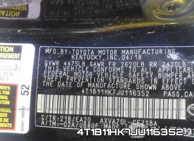4T1B11HK7JU116352 фото 10
