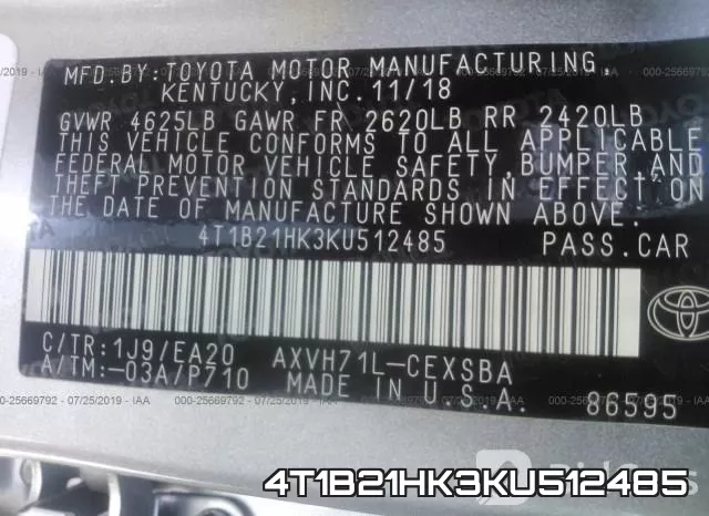 4T1B21HK3KU512485 фото 9