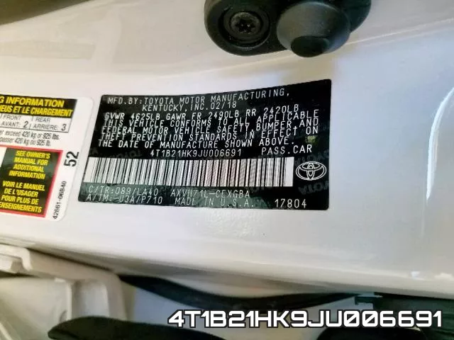 4T1B21HK9JU006691 фото 2
