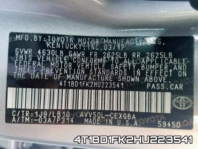 4T1BD1FK2HU223541 фото 2