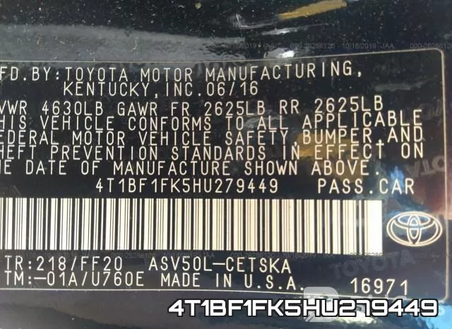 4T1BF1FK5HU279449 фото 10