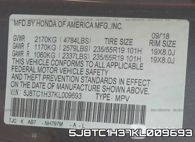 5J8TC1H37KL009693 фото 10