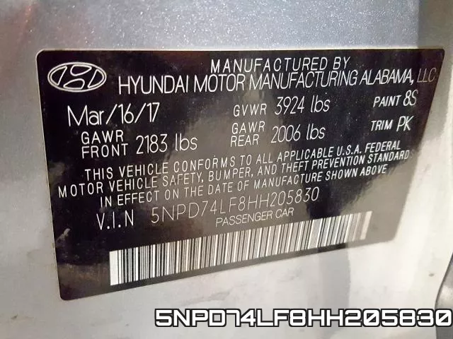 5NPD74LF8HH205830 фото 2