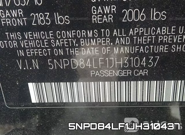 5NPD84LF1JH310437 фото 10