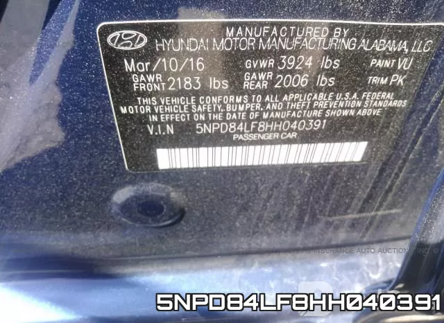 5NPD84LF8HH040391 фото 10