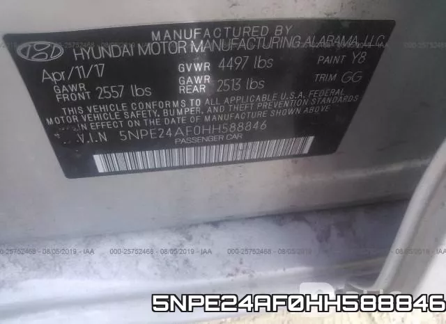 5NPE24AF0HH588846 фото 8