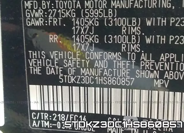 5TDKZ3DC1HS860857 фото 10
