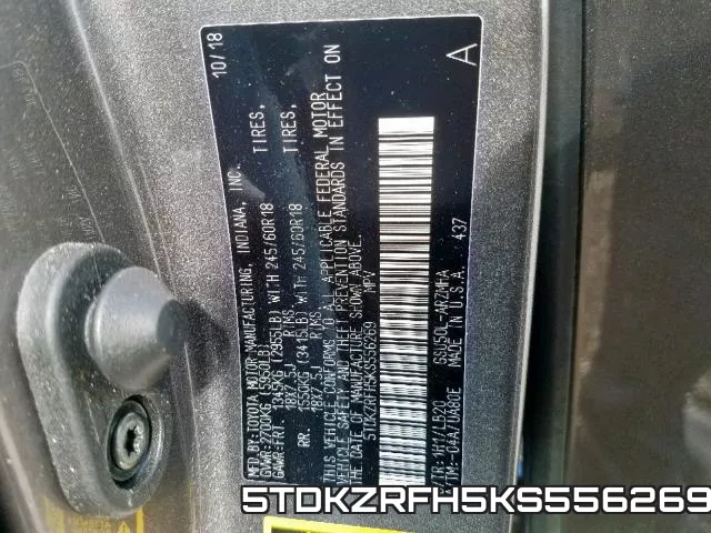 5TDKZRFH5KS556269 фото 2
