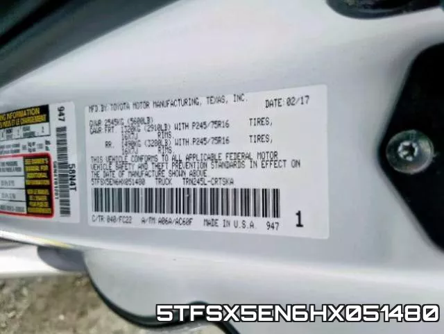 5TFSX5EN6HX051480 фото 2