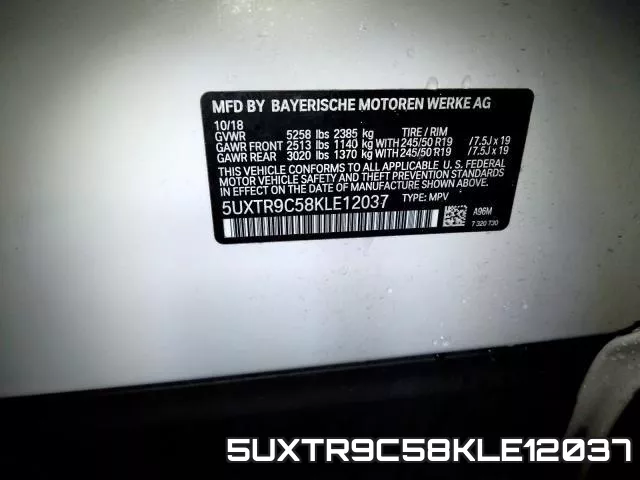 5UXTR9C58KLE12037 фото 2