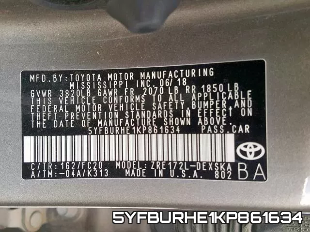 5YFBURHE1KP861634 фото 2
