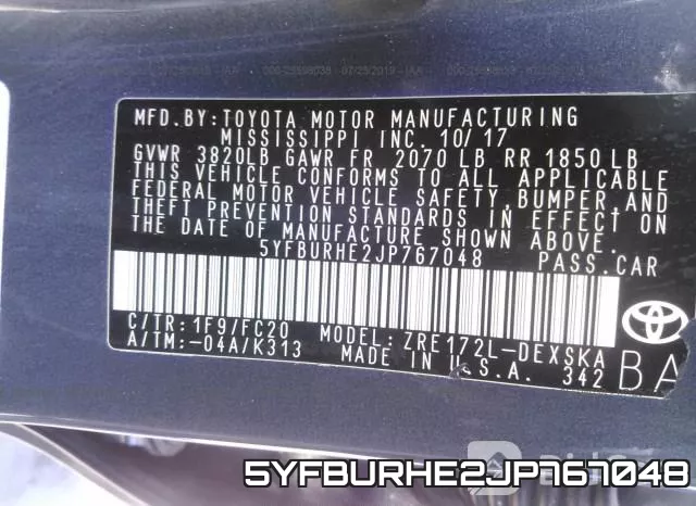 5YFBURHE2JP767048 фото 9