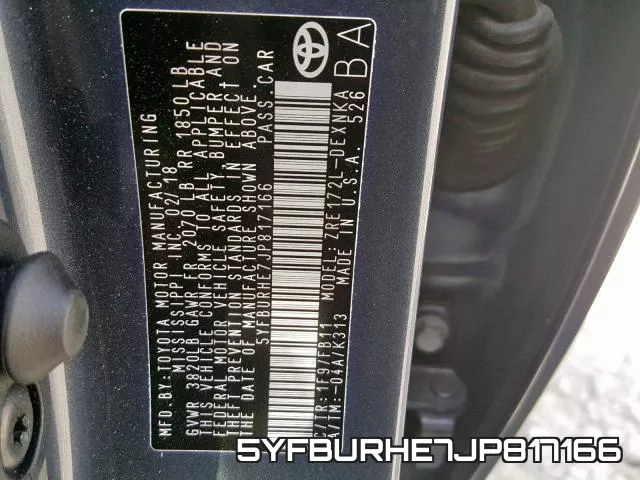 5YFBURHE7JP817166 фото 2