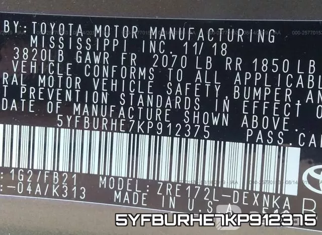 5YFBURHE7KP912375 фото 10