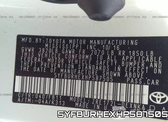 5YFBURHEXHP587505 фото 9