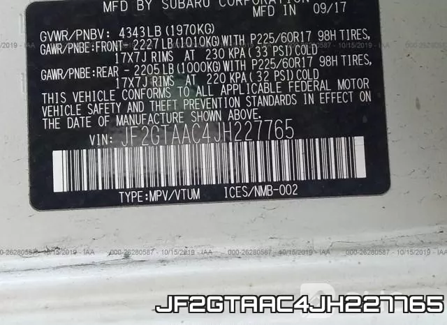 JF2GTAAC4JH227765 фото 10