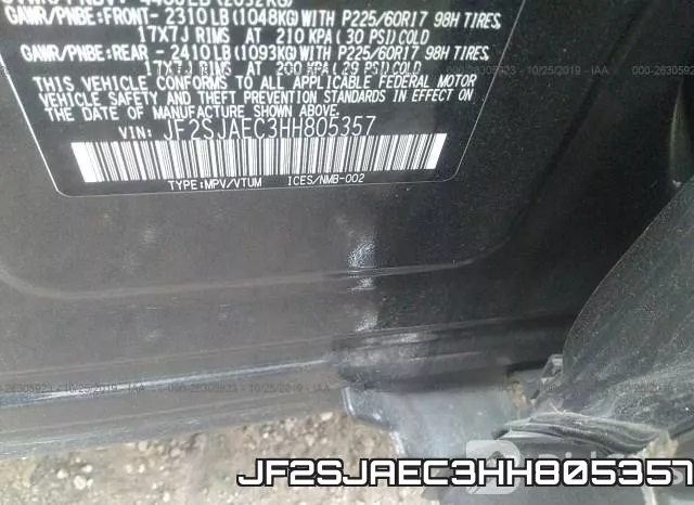 JF2SJAEC3HH805357 фото 10