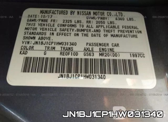 JN1BJ1CP1HW031340 фото 10