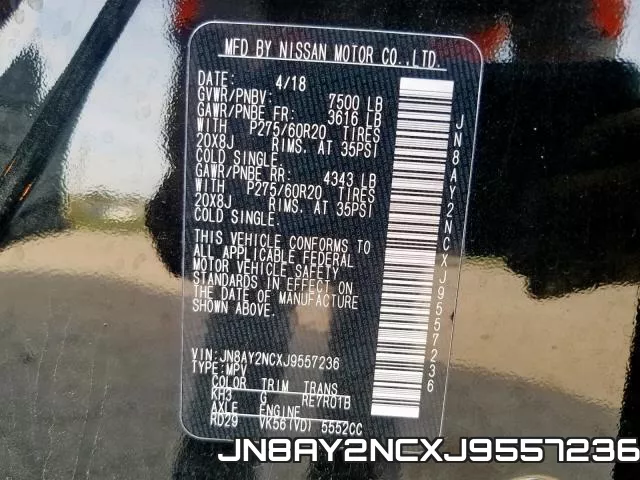 JN8AY2NCXJ9557236 фото 2