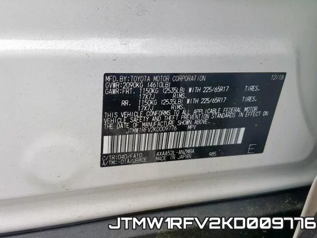 JTMW1RFV2KD009776 фото 2
