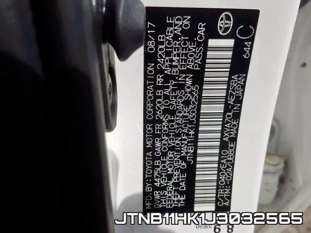 JTNB11HK1J3032565 фото 2