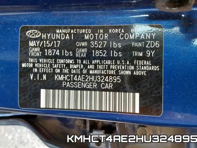 KMHCT4AE2HU324895 фото 2