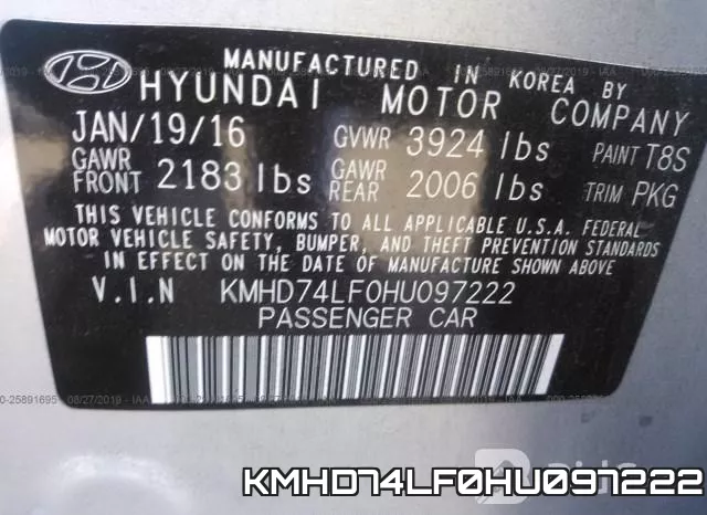 KMHD74LF0HU097222 фото 10