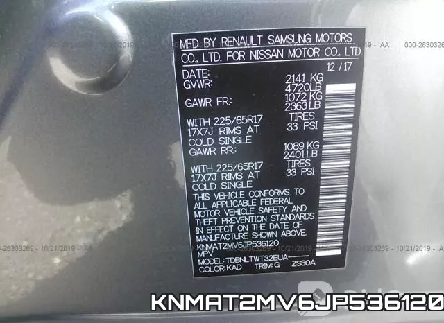 KNMAT2MV6JP536120 фото 9