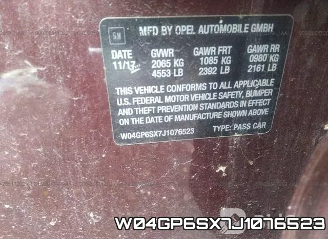 W04GP6SX7J1076523 фото 10