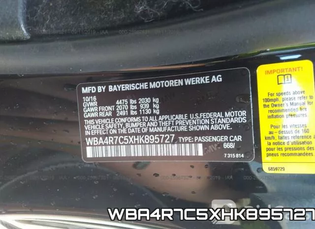 WBA4R7C5XHK895727 фото 9