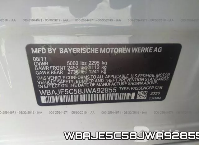 WBAJE5C58JWA92855 фото 10