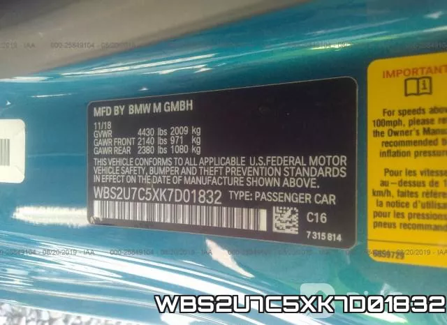 WBS2U7C5XK7D01832 фото 9