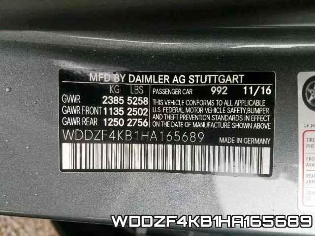 WDDZF4KB1HA165689 фото 2