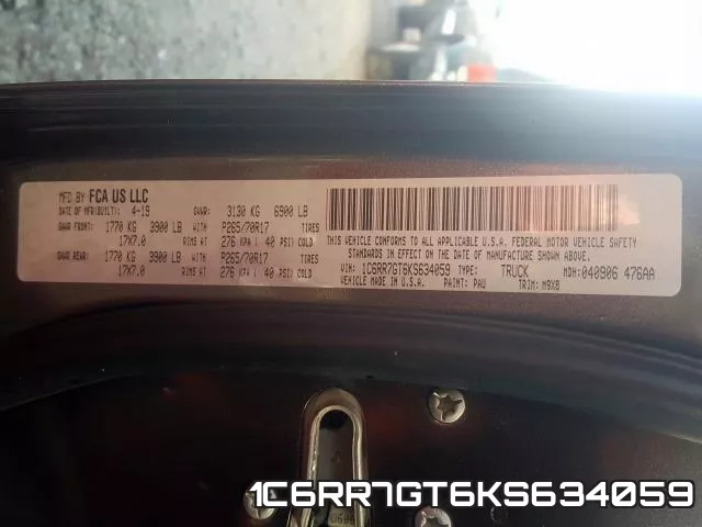 1C6RR7GT6KS634059 фото 2