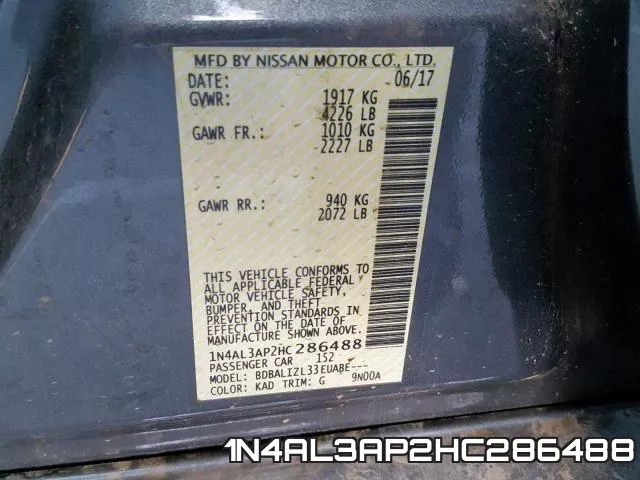 1N4AL3AP2HC286488 фото 2