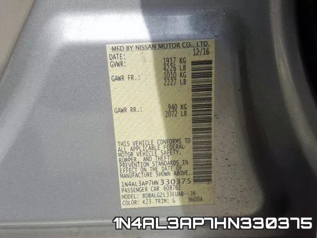 1N4AL3AP7HN330375 фото 2