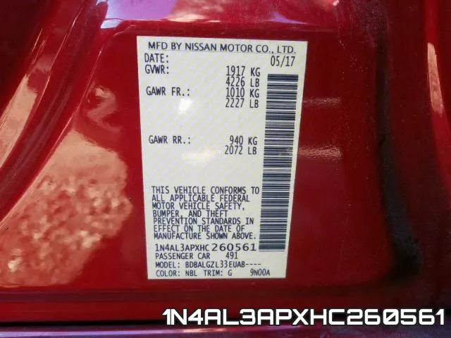 1N4AL3APXHC260561 фото 2
