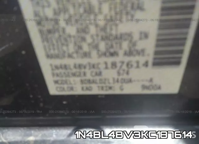 1N4BL4BV3KC187614 фото 10