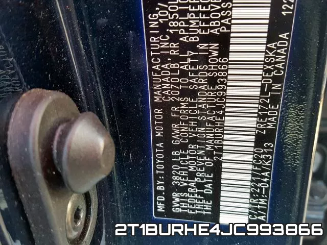 2T1BURHE4JC993866 фото 2