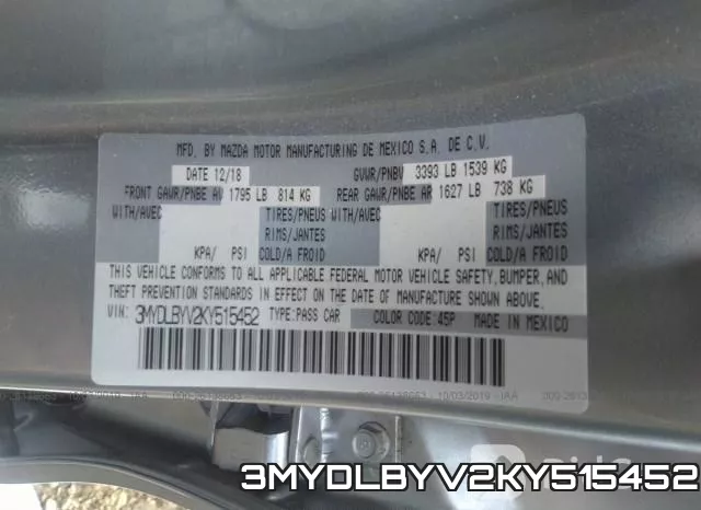 3MYDLBYV2KY515452 фото 9