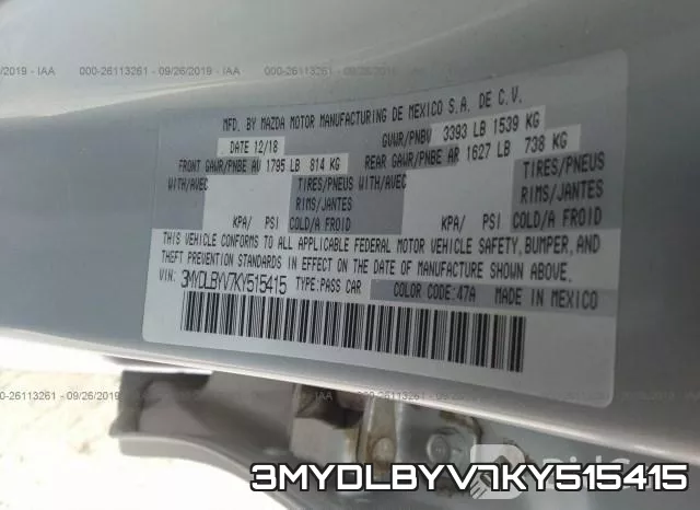 3MYDLBYV7KY515415 фото 7