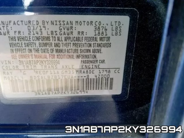 3N1AB7AP2KY326994 фото 2