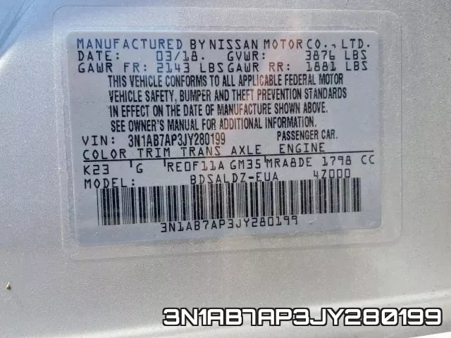 3N1AB7AP3JY280199 фото 2