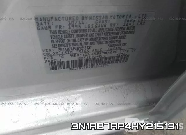 3N1AB7AP4HY215131 фото 9