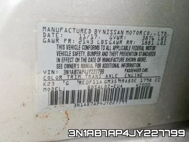 3N1AB7AP4JY227799 фото 2