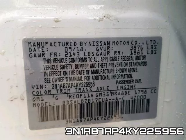 3N1AB7AP4KY225956 фото 2