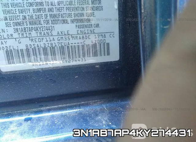 3N1AB7AP4KY274431 фото 10