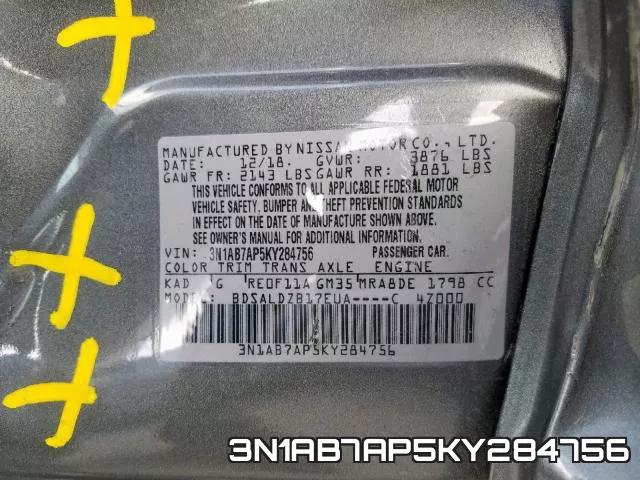 3N1AB7AP5KY284756 фото 2